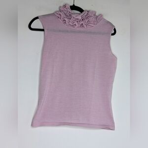 Cividini • Ruffle Neck Sleeveless Sweater in Pink